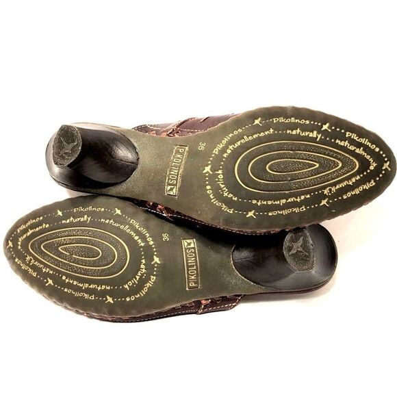 PIKOLINOS Women's Size 36 Leather Slip On Mule Shoes Bariloche Style - Picture 6 of 7